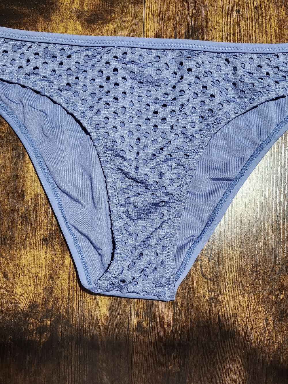 Perforated Bikini Bottom in Dusty Periwinkle NWOT